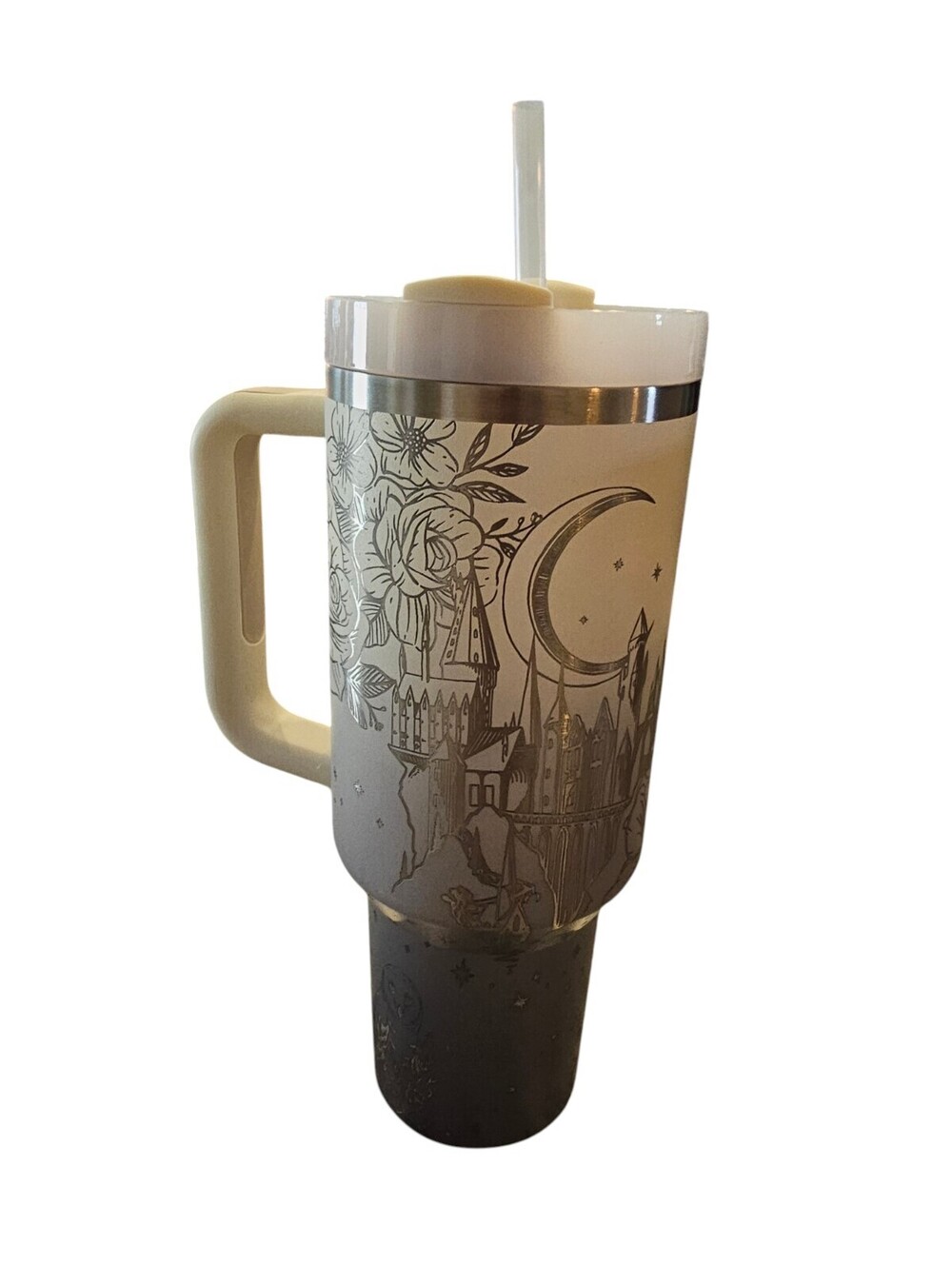 Stanley Travel Mug with Handle and Straw, Star and Moon Design 40oz